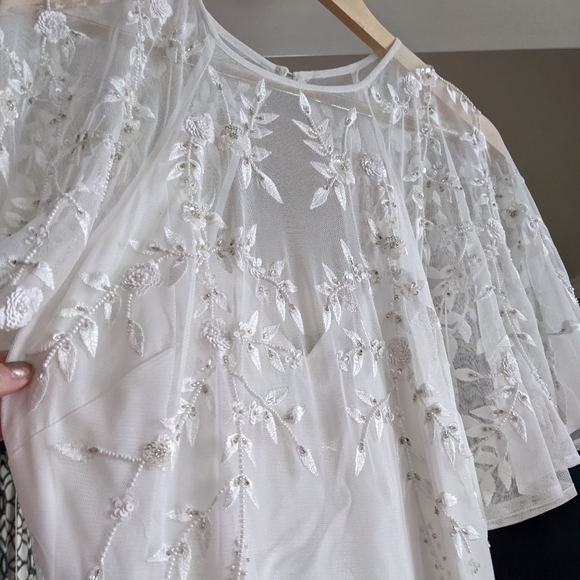 ASOS Edition Bridal Dress NWT White Embroidered, Beaded US size 8 - Picture 5 of 12